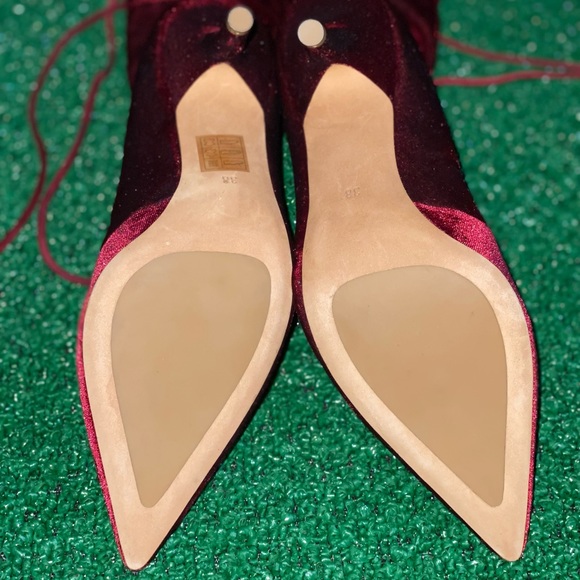 Yeezy season 5 Burgundy velvet heel boots - Picture 4 of 5